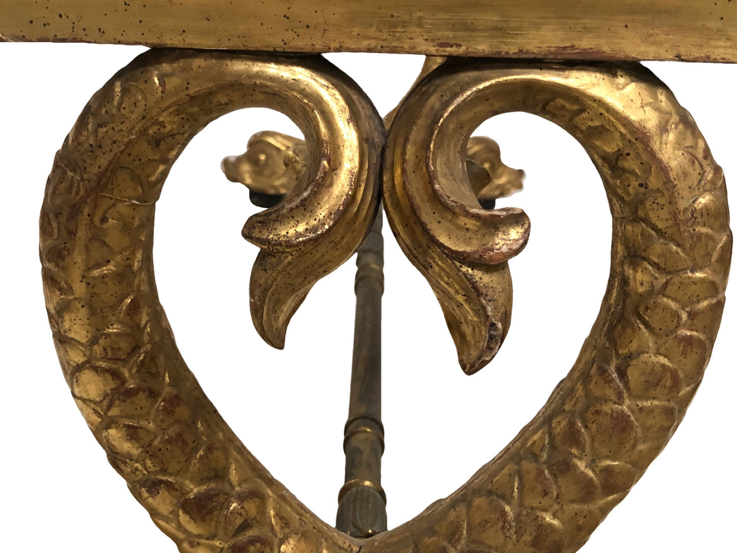 Vintage Wood Carved & Gold Gilt Cocktail Table with Dolphin Motif