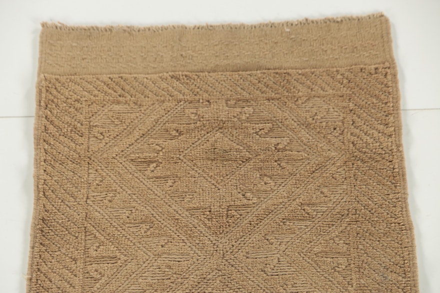 Hand-Knotted Afghan Mashwani Wool Carpet Runner, 2'2"x9'