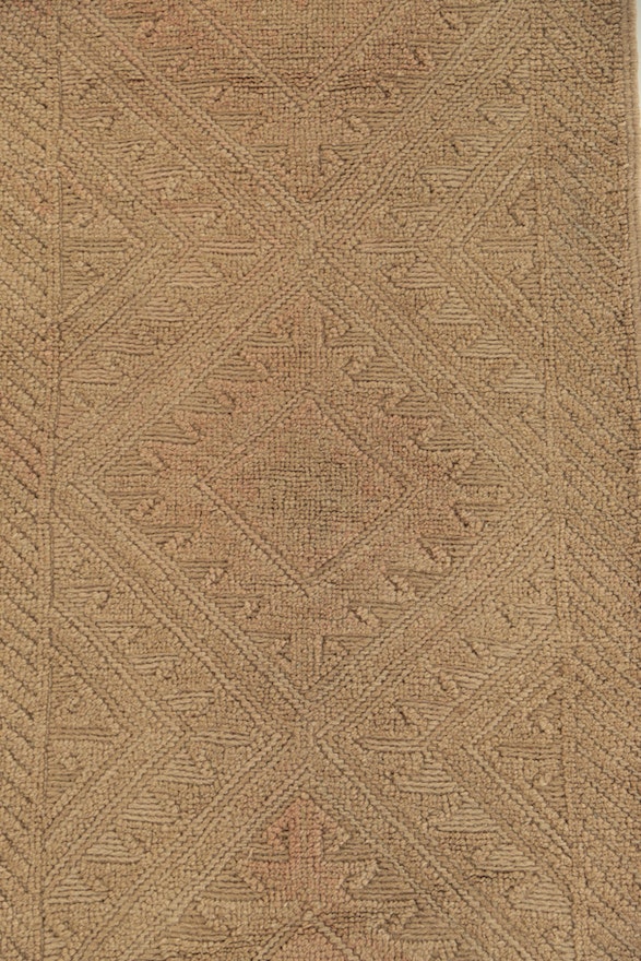 Hand-Knotted Afghan Mashwani Wool Carpet Runner, 2'2"x9'