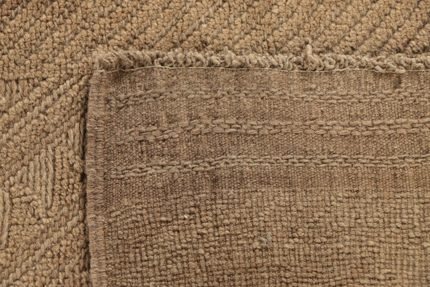 Hand-Knotted Afghan Mashwani Wool Carpet Runner, 2'2"x9'