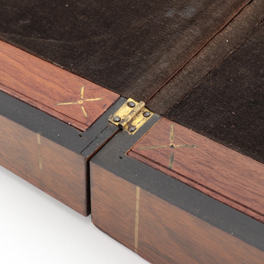 English 19th-Century Walnut Burl with Inlay Writing Desk, circa 1850s-1870s