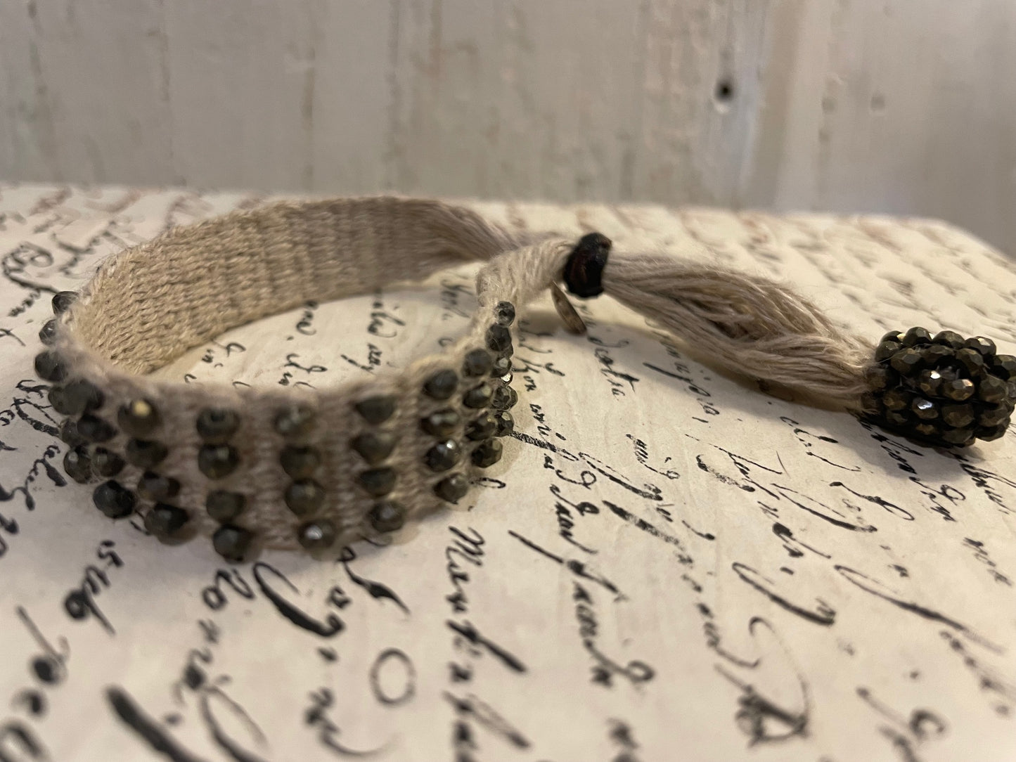 Lolite Beaded Thread Adjustable Bracelet