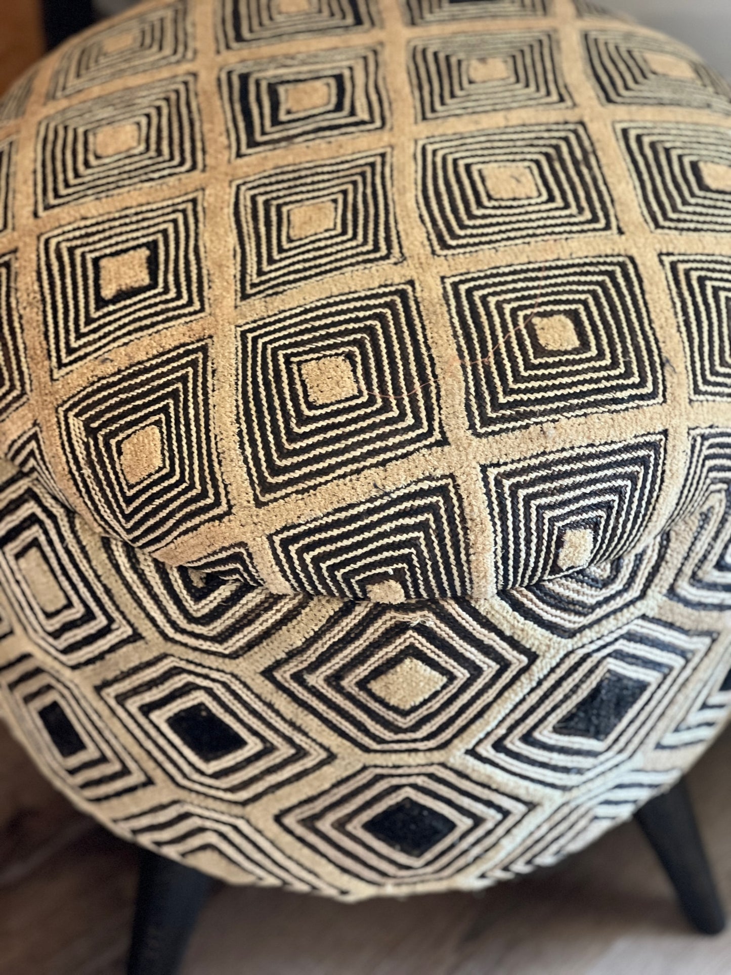 Small Hex Kuba Cloth Ottoman
