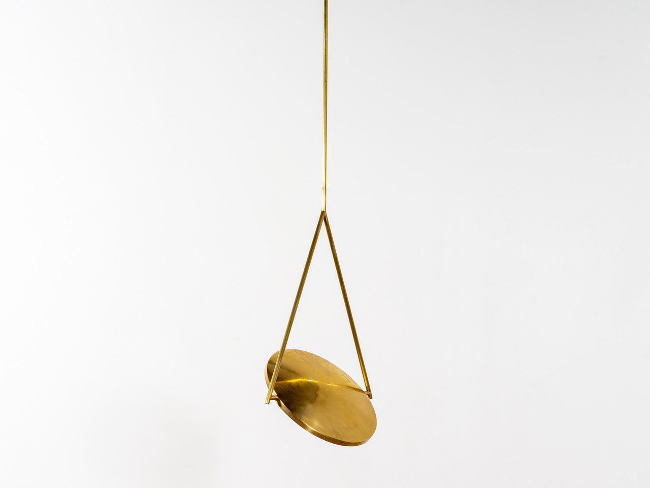 Dot Stance Rotating Pendant in Natural Brass