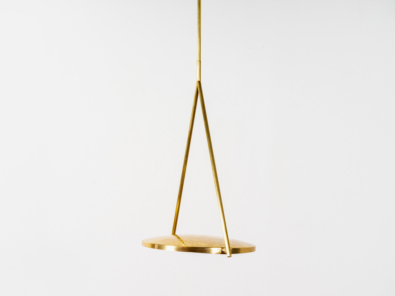 Dot Stance Rotating Pendant in Natural Brass
