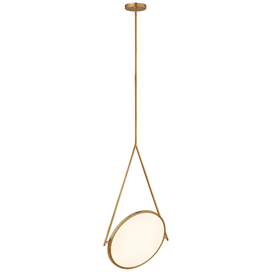 Dot Stance Rotating Pendant in Natural Brass