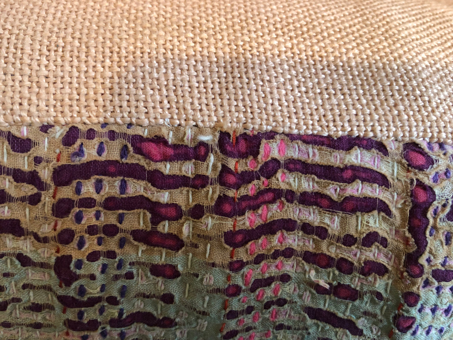 Vintage Quilted Lumbar Pillow 10"x30"
