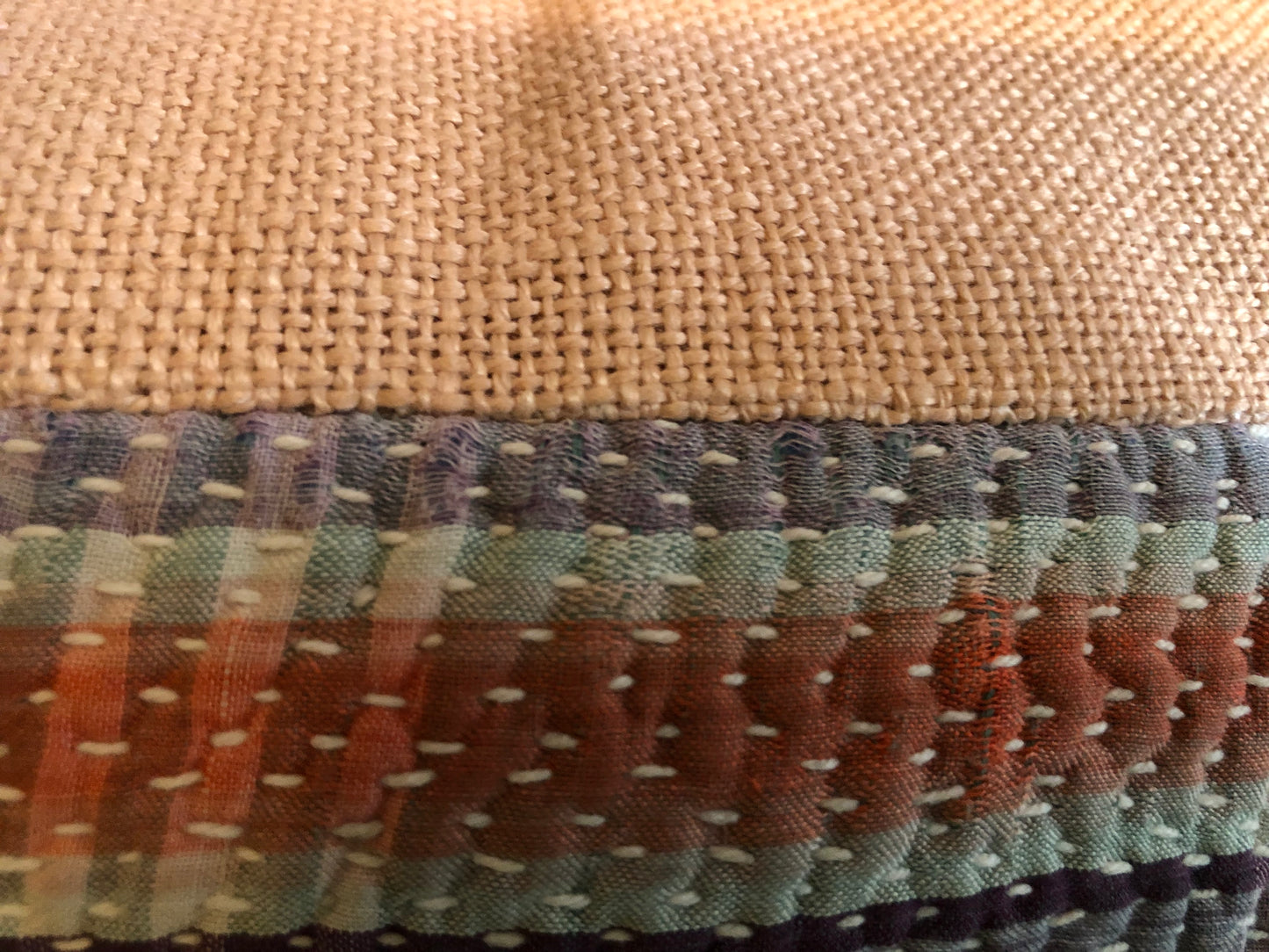 Vintage Quilted Lumbar Pillow 10" x 30"