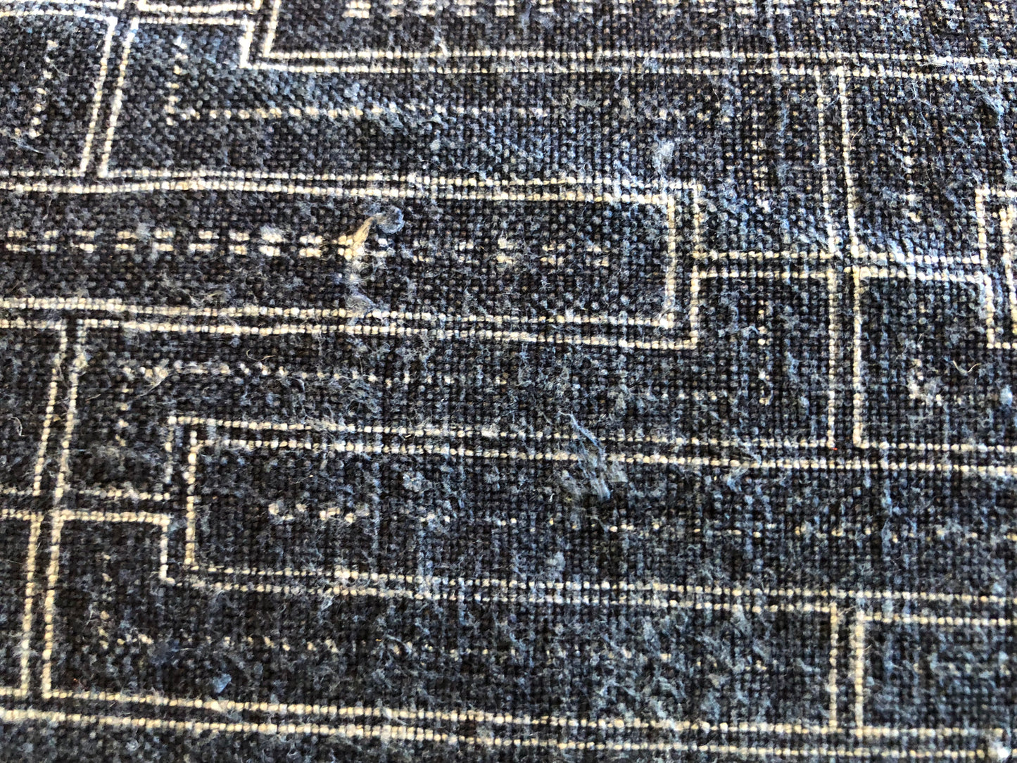 Batik Vintage Handwoven Indigo Hemp Pillow