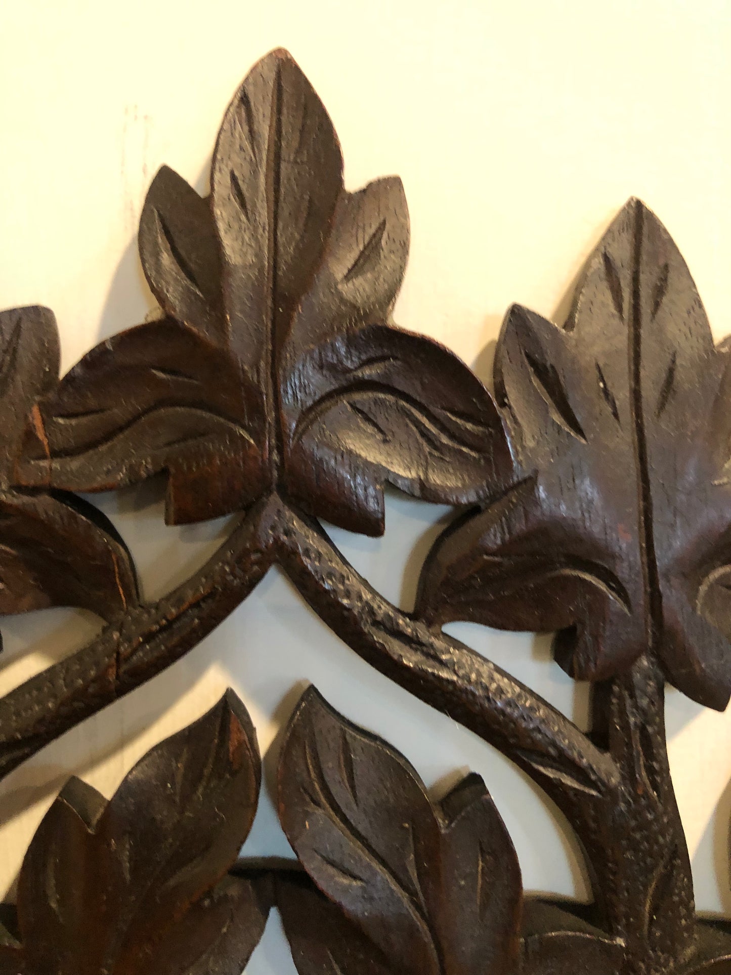 Antique Carved Black Forest Wood Wall Bracket with Shelf