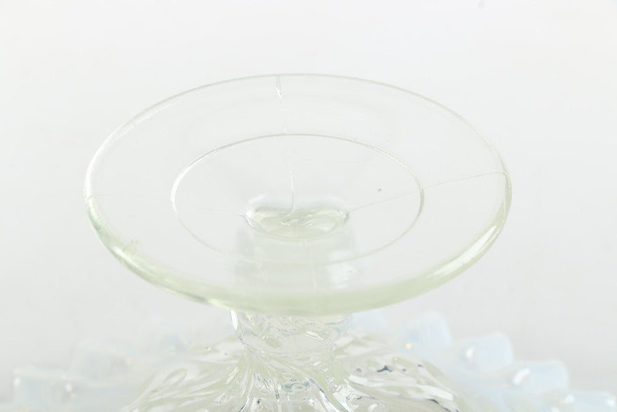 Opalescent Glass Compote Dish