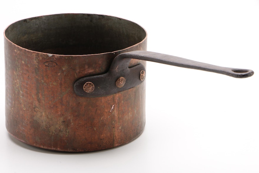 Bramhall, Deane & Co. French Made Copper Saucepot, Late 19th Century