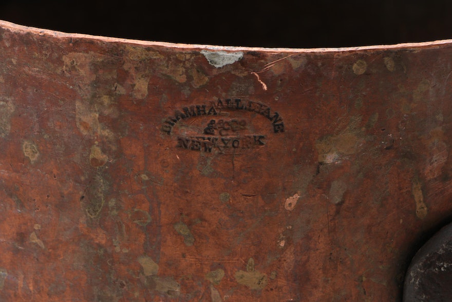 Bramhall, Deane & Co. French Made Copper Saucepot, Late 19th Century