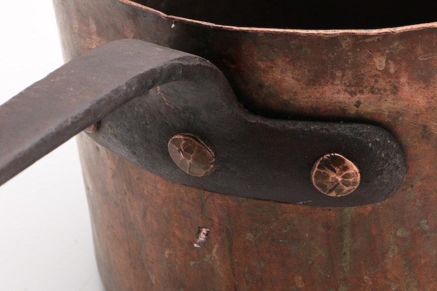 Bramhall, Deane & Co. French Made Copper Saucepot, Late 19th Century