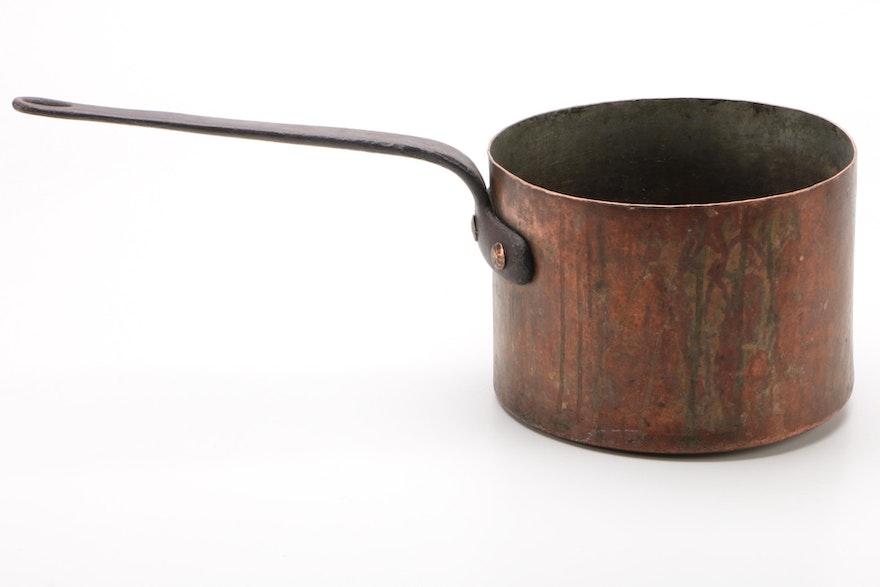 Bramhall, Deane & Co. French Made Copper Saucepot, Late 19th Century