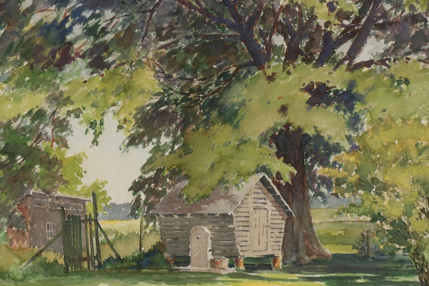 Howard Schuler Watercolor Painting, 1944
