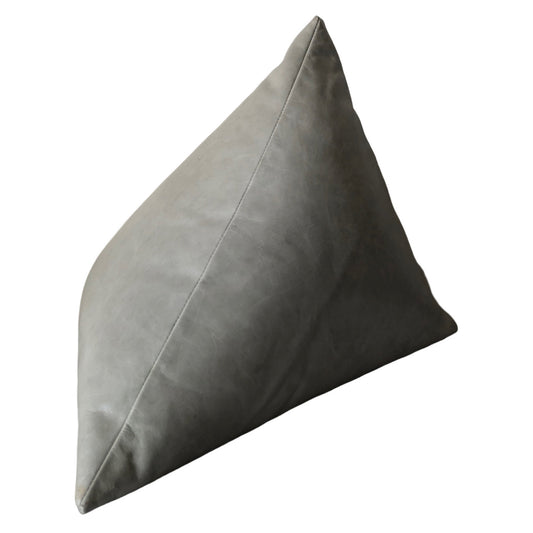 Moore & Giles 3D Triangle Leather Light Gray Pillow