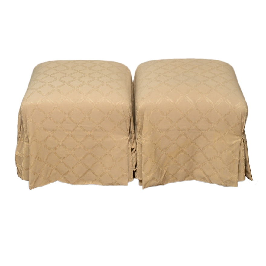 Pair of Contemporary Upholstered Footstools