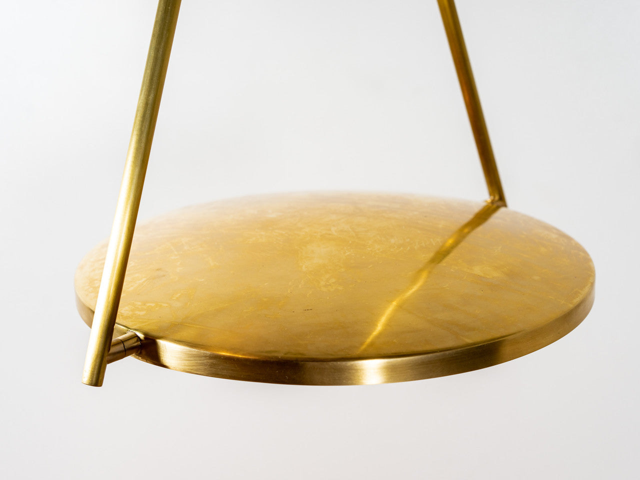 Dot Stance Rotating Pendant in Natural Brass