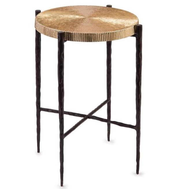 Black Oxidized & Gold Accent Table
