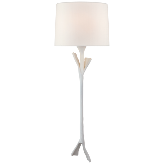 Fliana Tail Sconce in Plaster White with Linen Shade