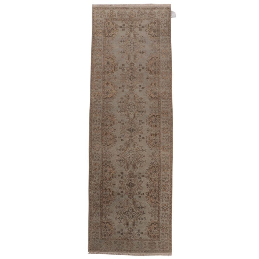 Hand-Knotted Indo Turkish Oushak Runner 2'10" x 8' 11"