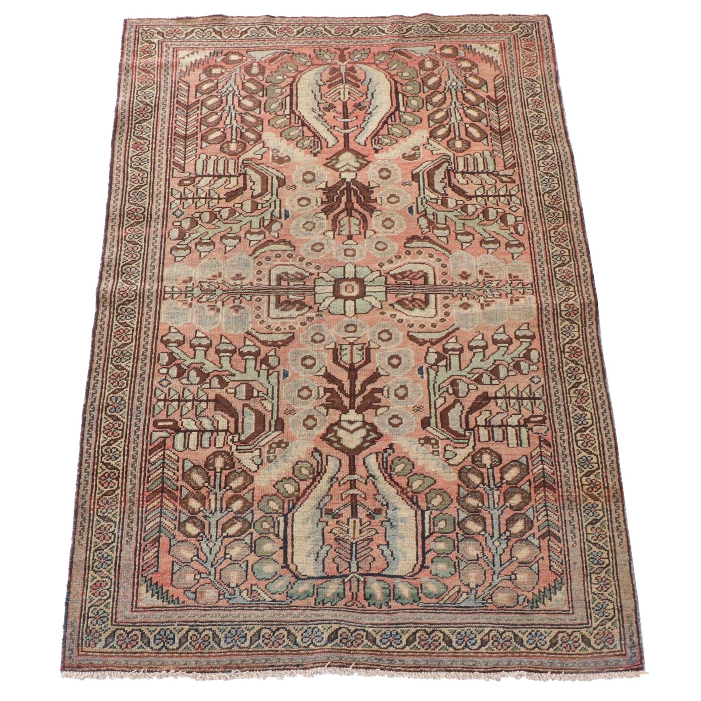 Hand-Knotted Persian Hamadan Area Rug