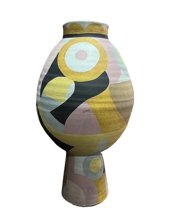 Tall Ceramic Art Nouveau Vase