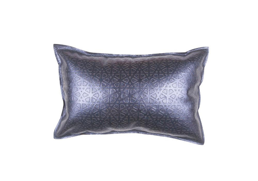 Black Leather Hex Pillow