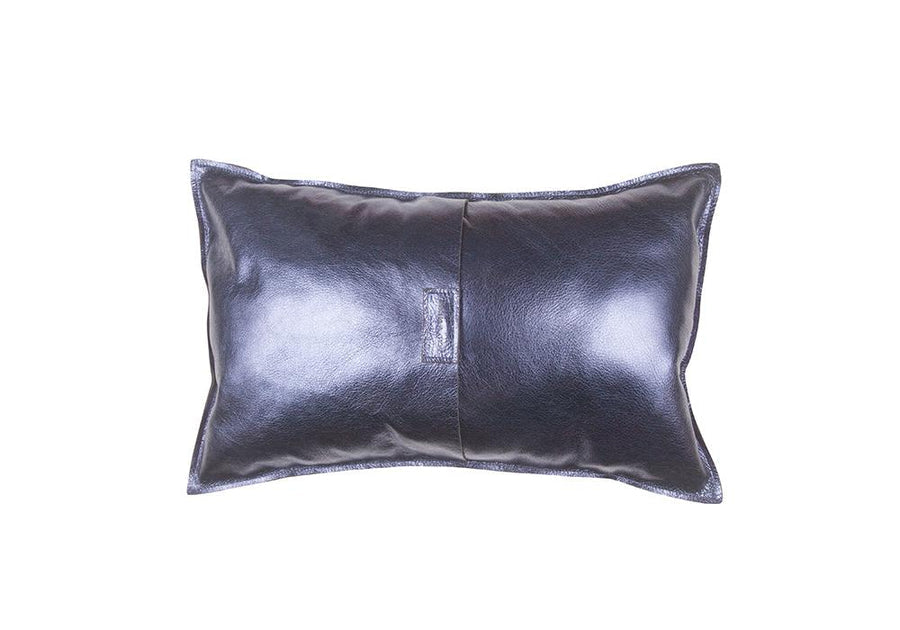 Black Leather Hex Pillow