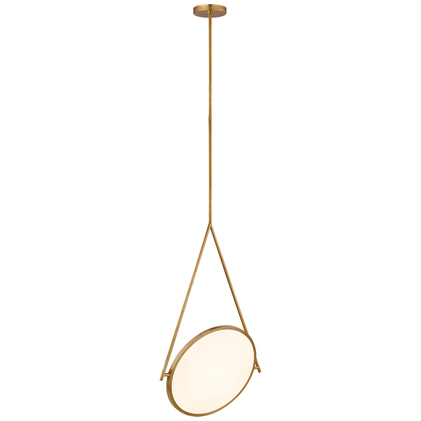 Dot Stance Rotating Pendant in Natural Brass