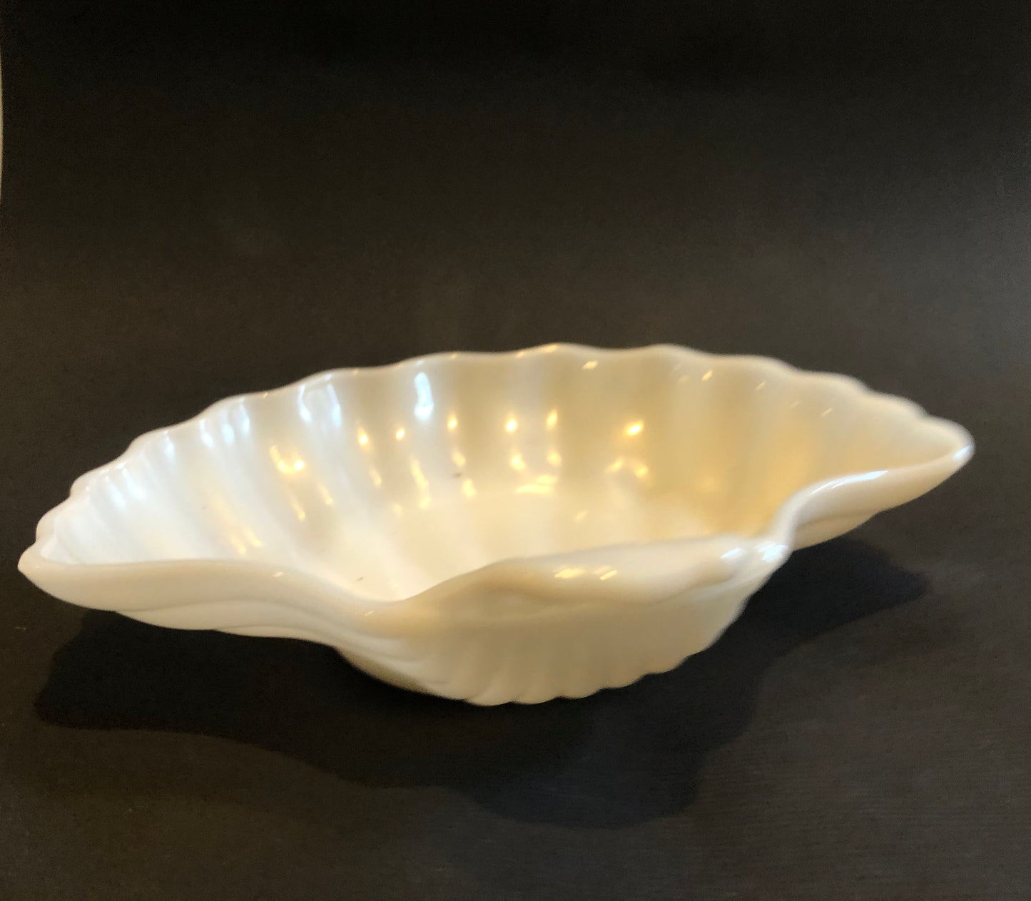 Vintage Milkglass Seashell Dish