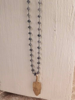 Labradorite with Bronze Arrowhead Faith Necklace