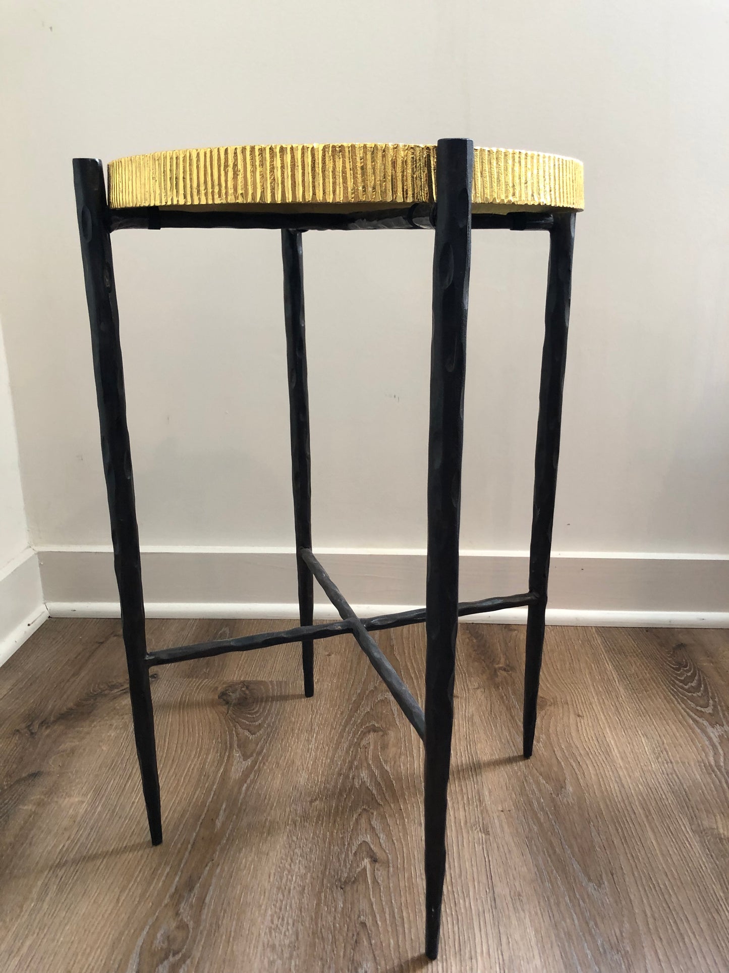 Black Oxidized & Gold Accent Table