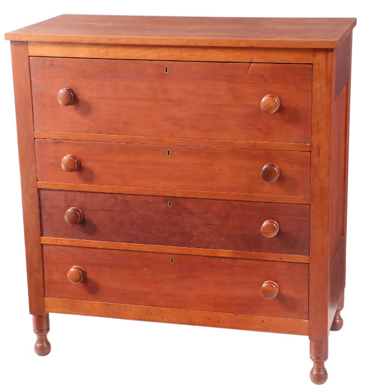 Antique Late Federal Cherry Wood Four-Drawer Chest