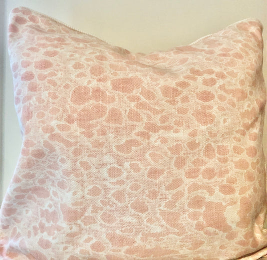 Custom Pink and Ivory Animal Print Pillow