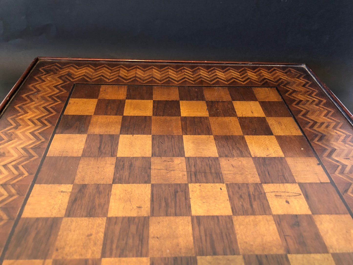 Antique Wood Inlay Game Board