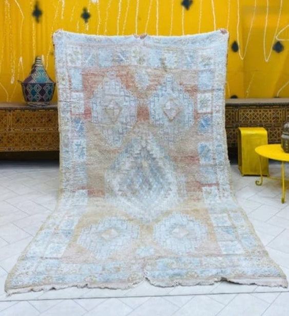 Vintage Handmade Moroccan design rug ,122" x 60"