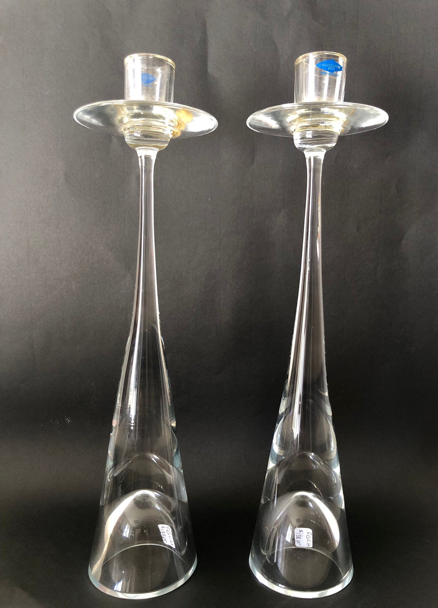 Finland Glass Candle Holders Set/2