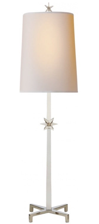 Etoile Large Table Lamp in Polished Nickel with Natural Paper Shade