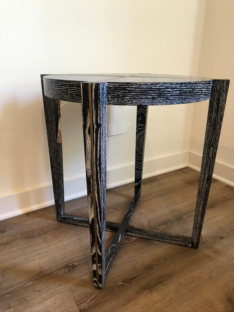 Elija Side Table Black/White Wood Grain