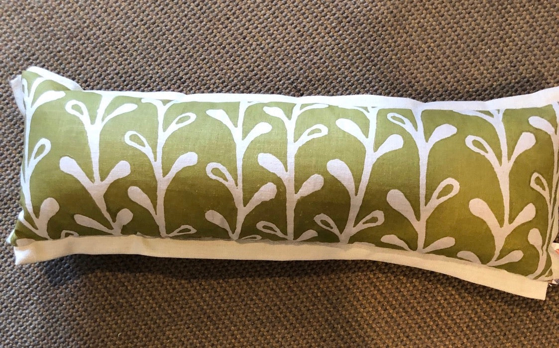 Custom Green Linen Vine Lumbar