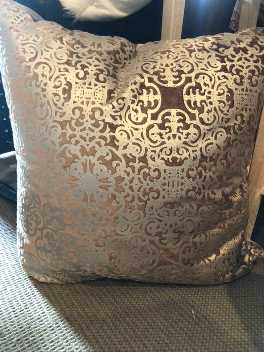 Mocha and Pearl Gray Pillow Cover
