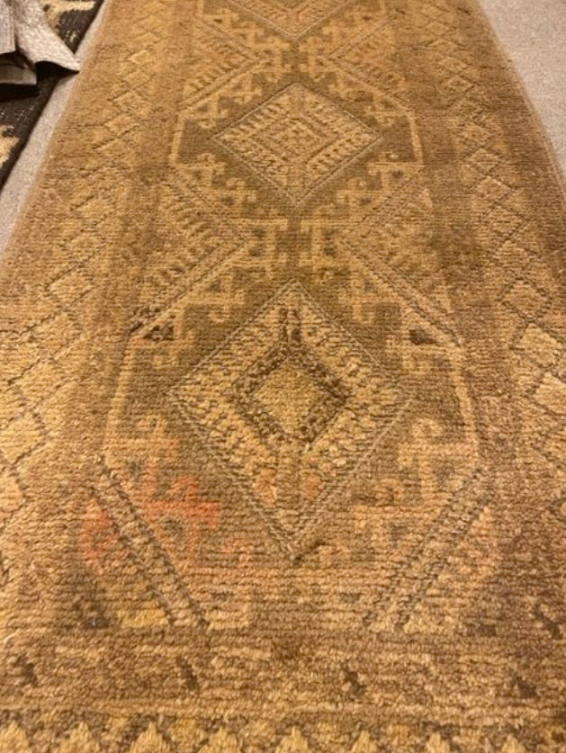 Hand-Knotted Afghani Turkish Oushak Runner 2' x 8' 2"