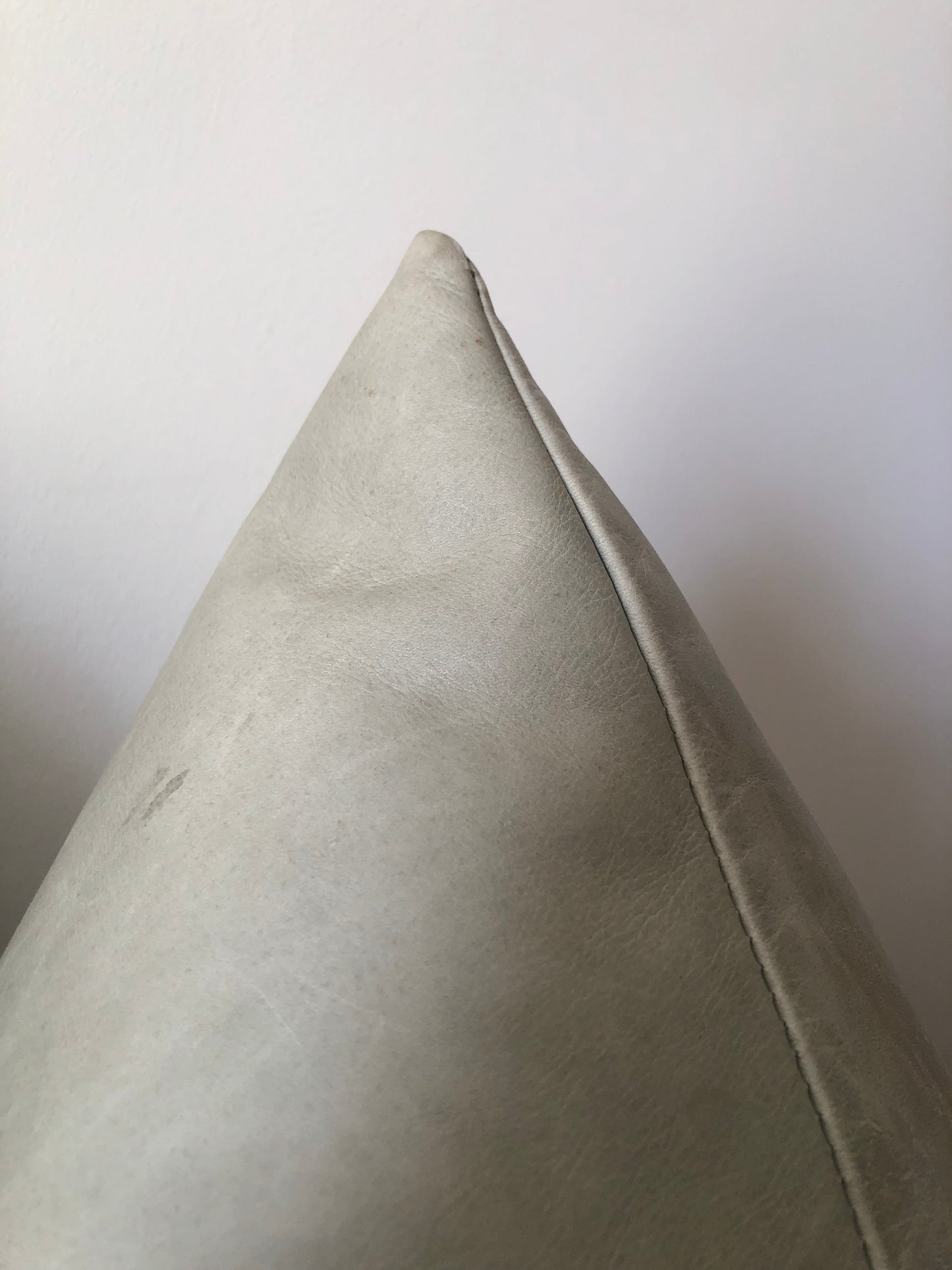 Moore & Giles 3D Triangle Leather Light Gray Pillow