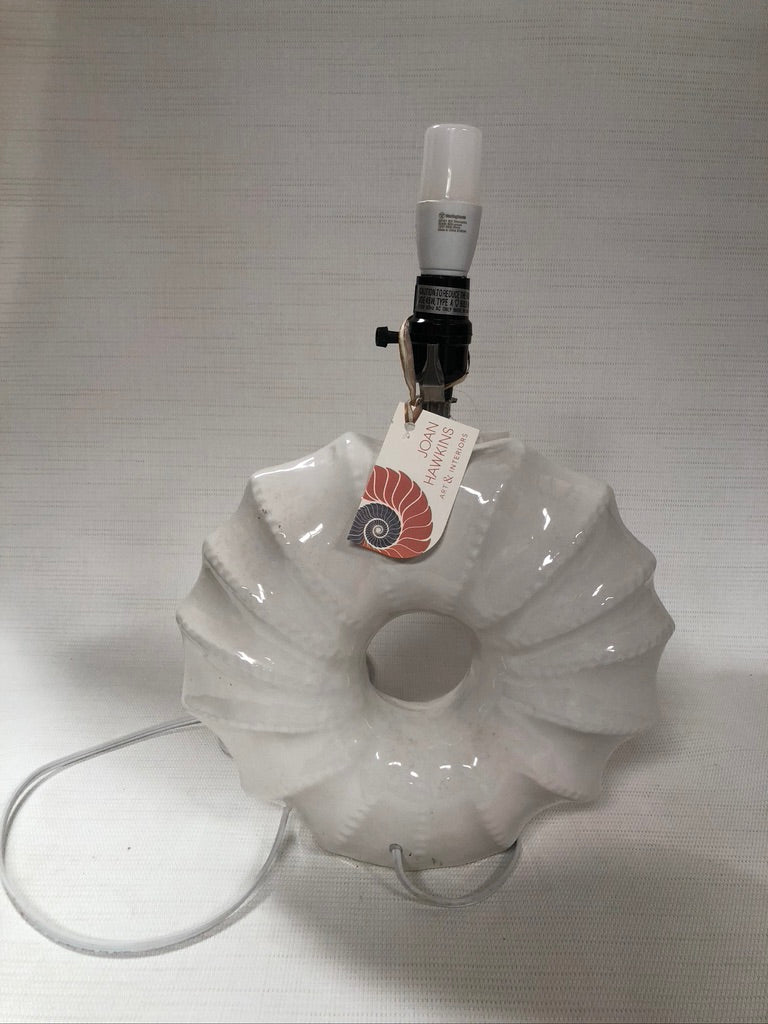 White Ceramic Round Urchin Lamp