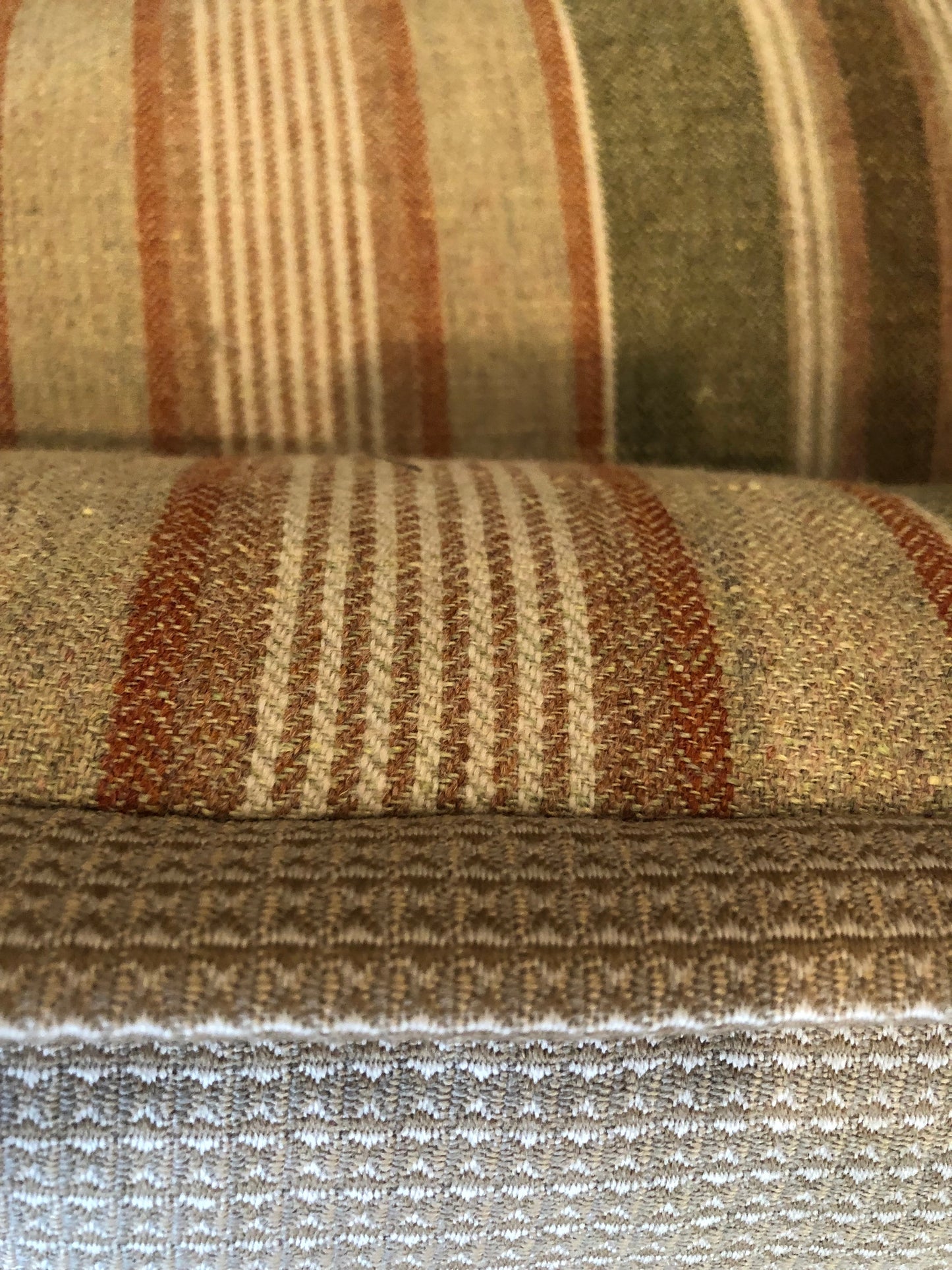 Custom Green/Orange Wool Stripe Pillow