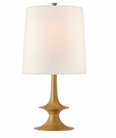 Lakmos Medium Table Lamp in Gild with Linen Shade