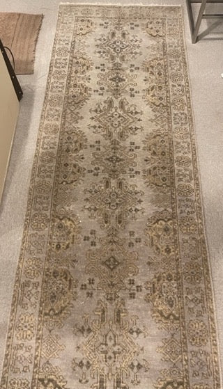 Hand-Knotted Indo Turkish Oushak Runner 2'10" x 8' 11"