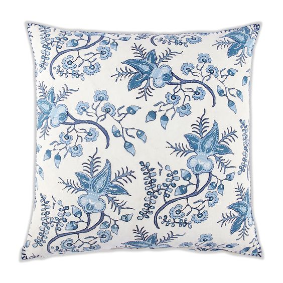 Ambala Euro Hand Block Printed and Hand Stitched Pillow Cover by John Robshaw